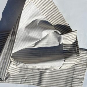 Six Country Curtains - tan ticking stripe.